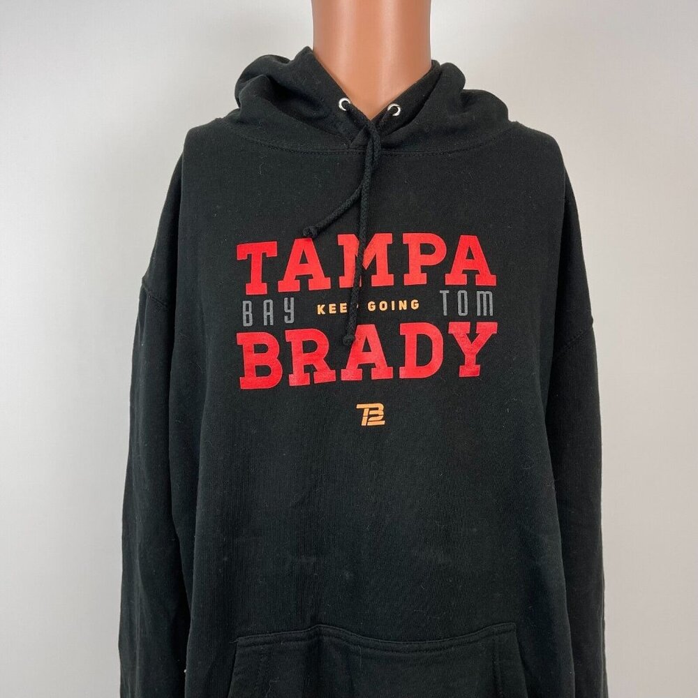 TB!2 Tom Brady Tampa Bay Buccaneers Hoodie Sweatshirt Mens Size XL Football